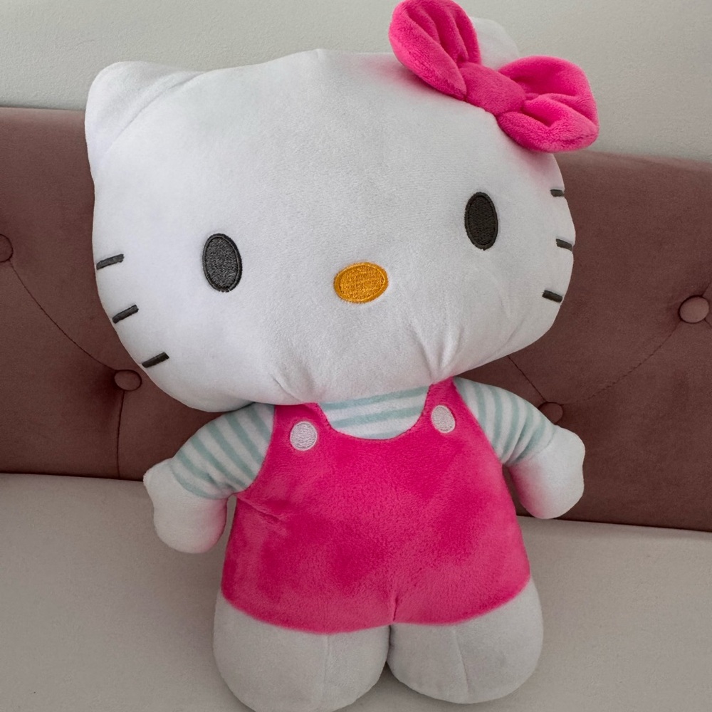 Hello Kitty White Plush with Bright Pink Outfit and Bow